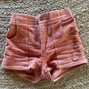 Hanna Andersson Women's High Waist Corduroy Shorts - Coral